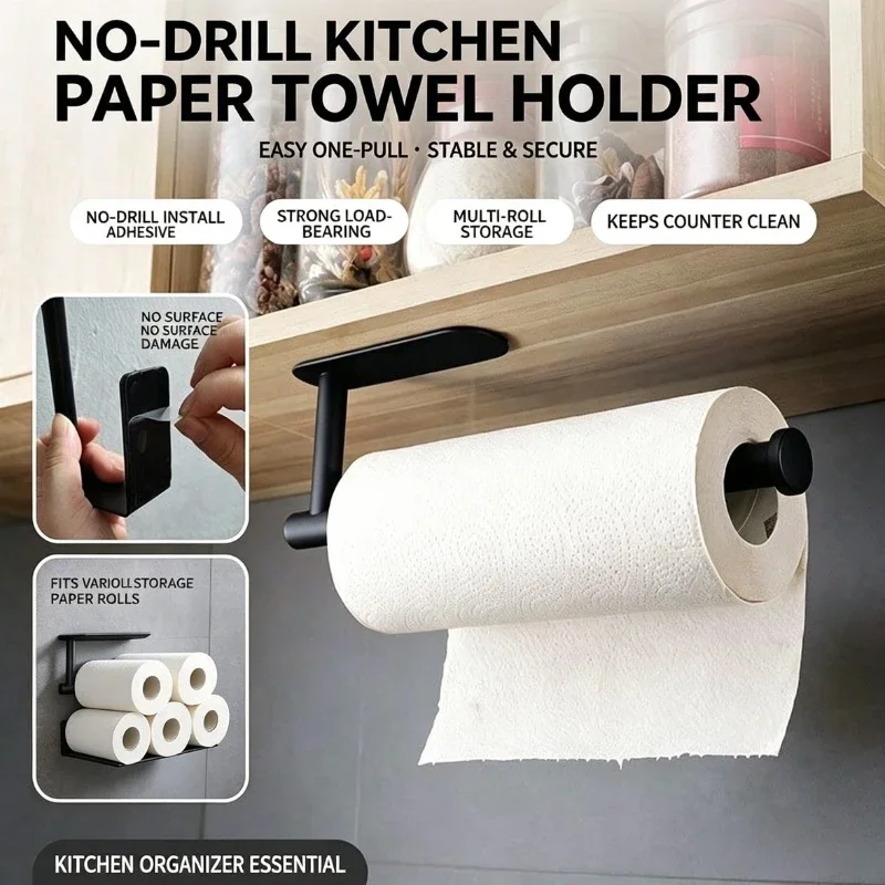 Commercial Kitchen Towels - Porte-rouleau de papier, porte-serviettes, étagère suspendue,