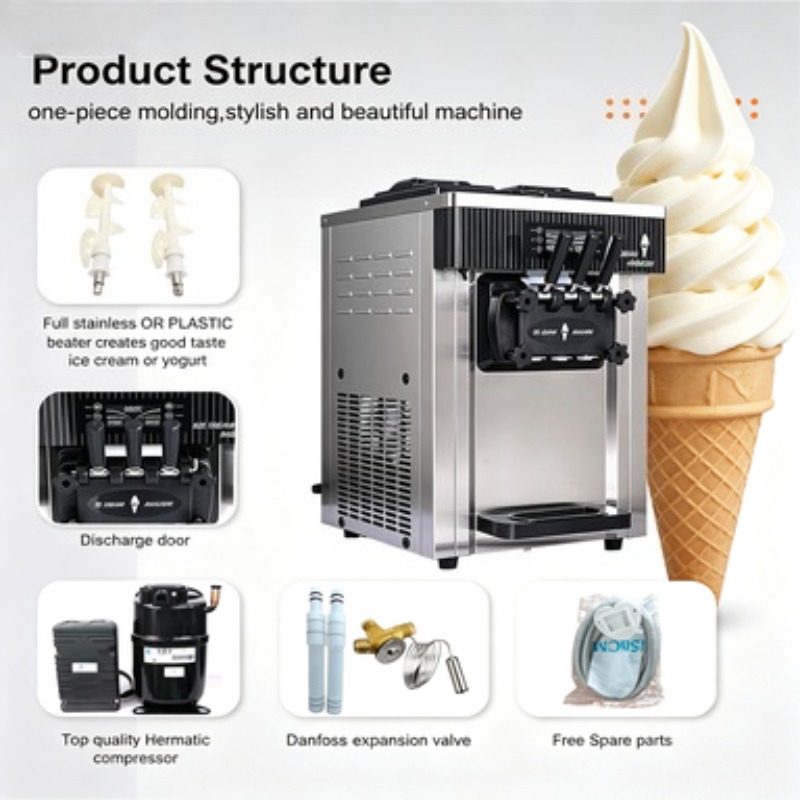 Soft Serve Ice Cream Machine - Machine à crème glacée sur pied